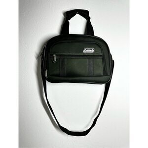 Coleman Large Green 3 Pocket Carry Bag Handles and Stap Green Black Trim 11x15